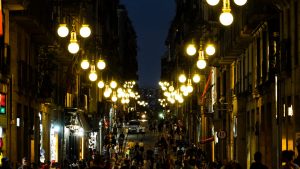 A night street view of old Barcelona, Spain. Photo: Getty images
